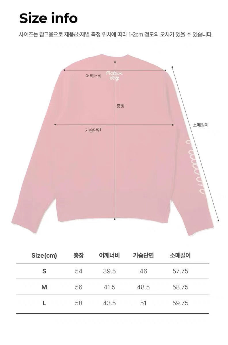 MALBON Golf Korea Women 24 FW Jersey Long Sleeve Pullover Crew Neck Knitwear Sweater shirt