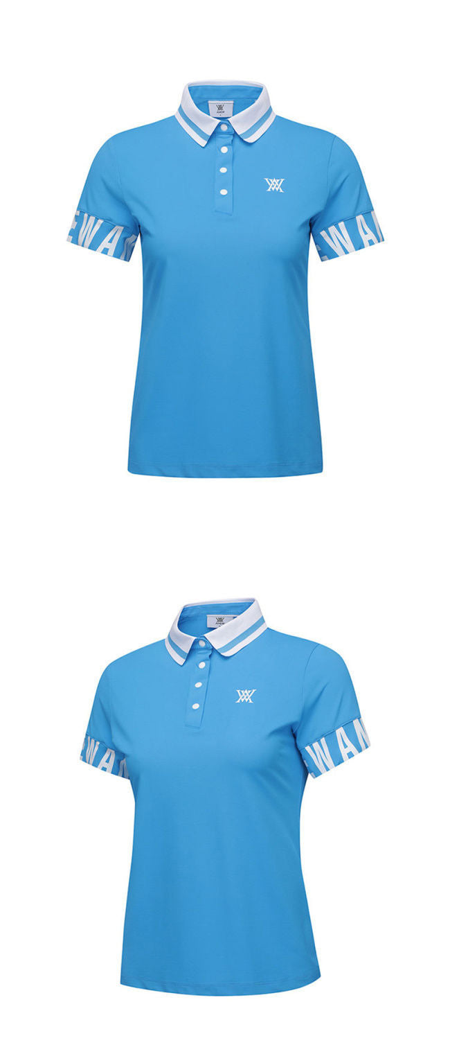 ANEW Golf Korea Summer Women's Short Sleeve T-Shirt Jersey Top Polo Golf Shirt
