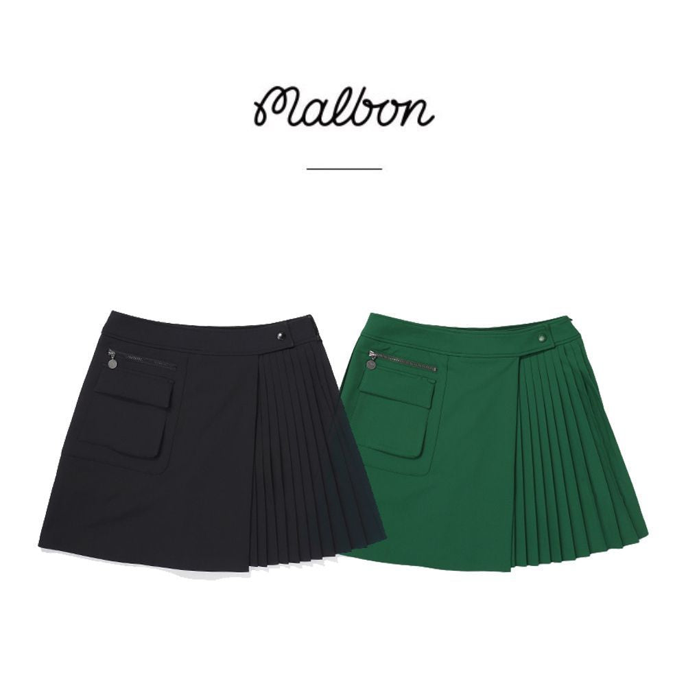 Malbon Korea Half-Pleated Zipper Pocket Golf Skirt for Women